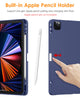 DTTO iPad Pro 12.9 case 2021 [Full Body Protection+Apple 2nd Pencil Charging+ Auto Sleep/Wake] Soft TPU Smart Back Cover Case, Ice Blue