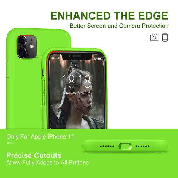 DTTO Compatible with iPhone 11 Case, [Romance Series] Full Covered Silicone Cover [Enhanced Camera and Screen Protection] with Honeycomb Grid Pattern Cushion for iPhone 11 6.1” 2019, Mint Green