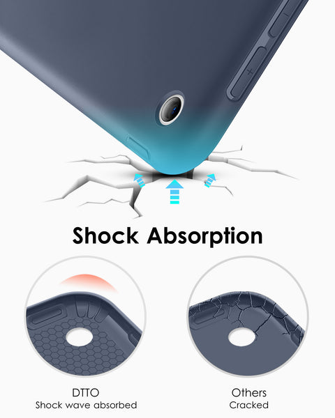 DTTO iPad 9th/ 8th/ 7th Generation 10.2 Case, Lightweight Soft TPU Back for iPad 10.2 Inch (2021/2020/2019) [Auto Wake/Sleep + Trifold Stand] - Rose Gold