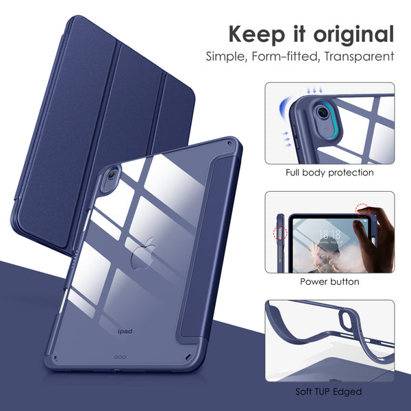 DTTOCASE iPad 10th Generation Case 2022, iPad 10.9 Inch Case with Clear Transparent Back and TPU Shockproof Frame Cover [Built-in Pencil Holder, Support Auto Sleep/Wake] -Watermelon