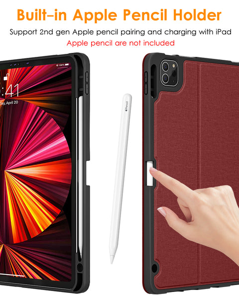 DTTO Case for iPad Pro 11 inch 4th/3rd/2nd/1st Generation 2022/2021/2020/2018-[Auto Wake/Sleep +Apple Pencil Charging +Full Body Protection], Soft TPU Back Cover-Also Fit iPad Air 5/4th Gen, Black