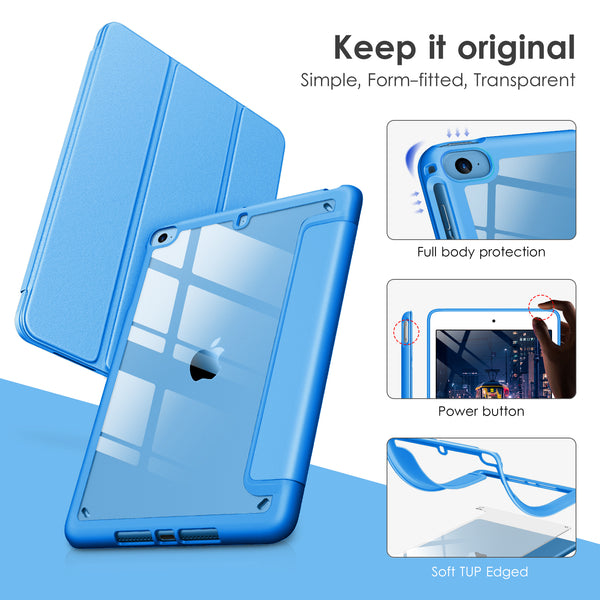 DTTOCASE Slim Clear Case for iPad Mini 4 5 3 2 1 (7.9 inch),TPU Shockproof Frame Cover[Support Auto Sleep/Wake] for iPad Mini 1st 2nd 3rd 4th 5th Generation - Rose Gold