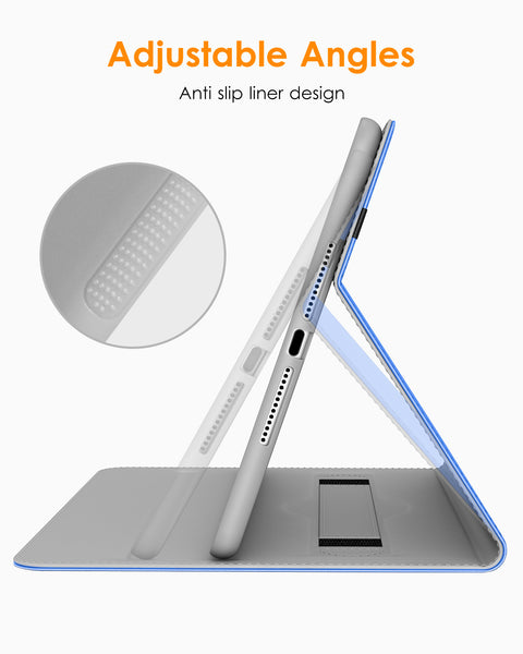 DTTO for iPad 9.7 Inch 5th/6th Generation 2018/2017 Case with Apple Pencil Holder, Premium Leather Folio Stand Cover Case for Apple iPad 9.7 inch, Also Fit iPad Pro 9.7/Air 2/Air - Black