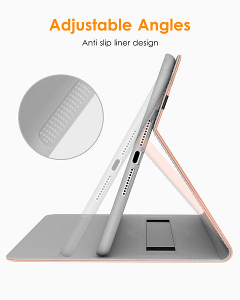 DTTO iPad Mini 4 Case, Premium Leather Folio Stand Cover Case with Multi-Angle Viewing and Auto Wake-Sleep Function, Front Pocket for Apple iPad Mini 4 - Brown