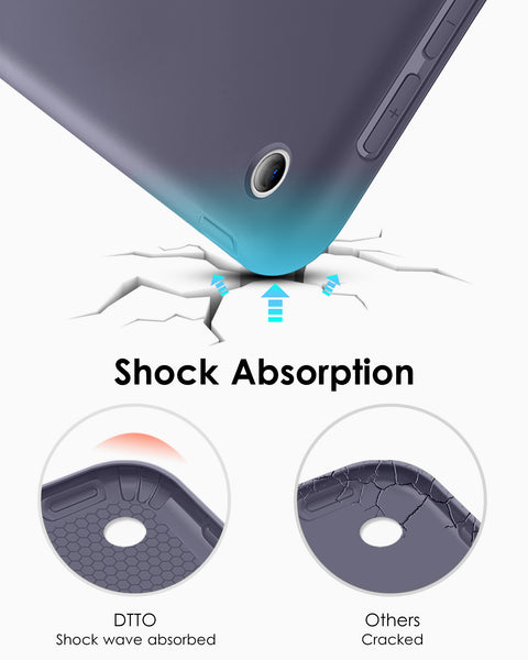 DTTO iPad 9th/ 8th/ 7th Generation 10.2 Case, Lightweight Soft TPU Back for iPad 10.2 Inch (2021/2020/2019) [Auto Wake/Sleep + Trifold Stand] - Rose Gold