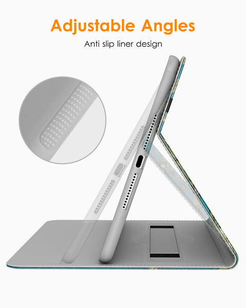 DTTO for iPad 9.7 Inch 5th/6th Generation 2018/2017 Case with Apple Pencil Holder, Premium Leather Folio Stand Cover Case for Apple iPad 9.7 inch, Also Fit iPad Pro 9.7/Air 2/Air - Black