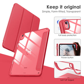 DTTOCASE iPad 10th Generation Case 2022, iPad 10.9 Inch Case with Clear Transparent Back and TPU Shockproof Frame Cover [Built-in Pencil Holder, Support Auto Sleep/Wake] -Watermelon
