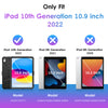 DTTO Case for iPad 10th Generation 10.9 Inch 2022 Release, iPad Case with Kickstand and Built-in Screen Protector, Durable Shockproof Full Body Protective Cover for Apple iPad 10.9 Inch - Black