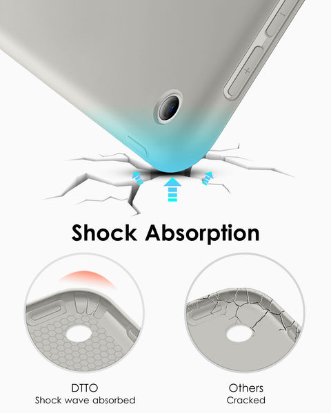 DTTO iPad 9th/ 8th/ 7th Generation 10.2 Case, Lightweight Soft TPU Back for iPad 10.2 Inch (2021/2020/2019) [Auto Wake/Sleep + Trifold Stand] - Rose Gold