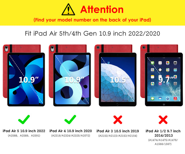 DTTO iPad Air 5th Generation Case (2022) / iPad Air 4th Generation Case (2020) 10.9 Inch, Premium Leather Business Folio Stand Cover with Pencil Holder [2nd Pencil Charging] for iPad Air 5/4, Brown