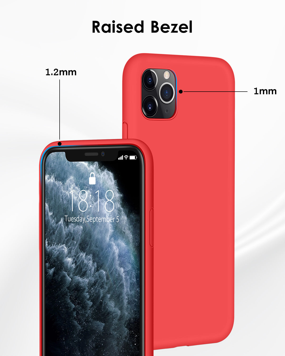 DTTO Compatible with iPhone 11 Pro Case, [Romance Series] Full Covered Silicone Cover [Enhanced Camera and Screen Protection] with Honeycomb Grid Cushion for iPhone 11 Pro 5.8" 2019, American Red