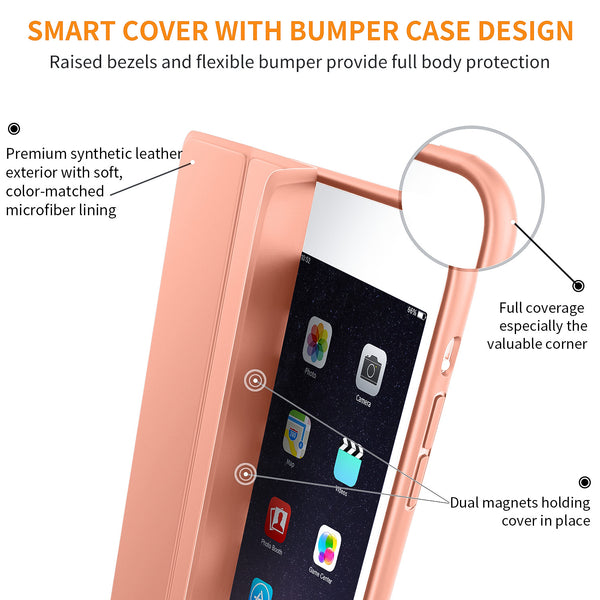 iPad Mini Case for iPad Mini 3/2 / 1, DTTO Ultra Slim Lightweight Smart Case Trifold Cover Stand with Flexible Soft TPU Back Cover for iPad Apple Mini, Mini 2, Mini 3 [Auto Sleep/Wake],NavyBlue