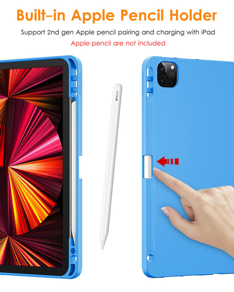 DTTOCASE iPad Pro 11 inch Case, Soft Smart Cover with Pencil Holder for iPad Pro 11-inch 4th/3rd/2nd/1st Generation (2022/2021/2020/2018 Released)，Auto Sleep/Wake, Midnight Blue