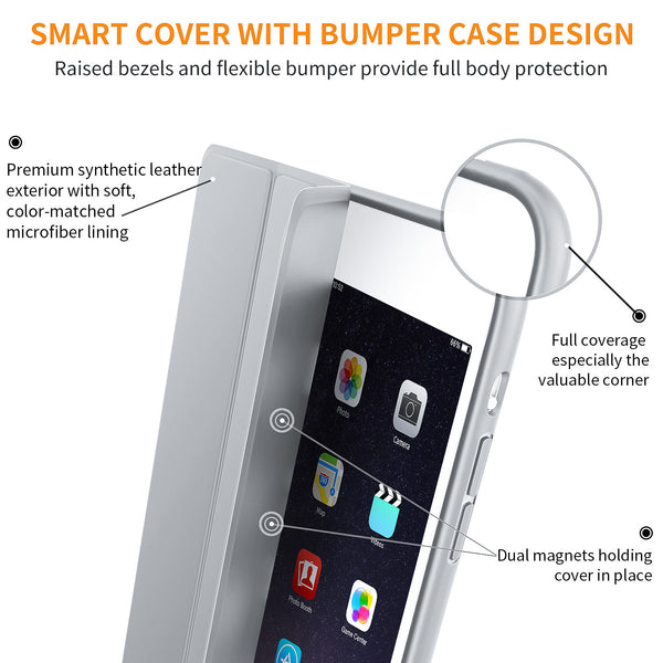 iPad Mini Case for iPad Mini 3/2 / 1, DTTO Ultra Slim Lightweight Smart Case Trifold Cover Stand with Flexible Soft TPU Back Cover for iPad Apple Mini, Mini 2, Mini 3 [Auto Sleep/Wake],NavyBlue