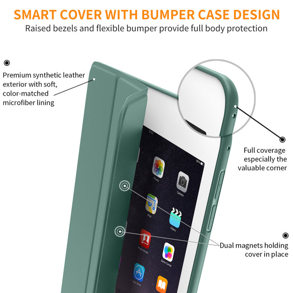 DTTO Case for iPad Mini 4,(Not Compatible with Mini 5th Generation 2019) Ultra Slim Lightweight Smart Case Trifold Stand with Flexible Soft TPU Back Cover for iPad mini4[Auto Sleep/Wake],Navy Blue