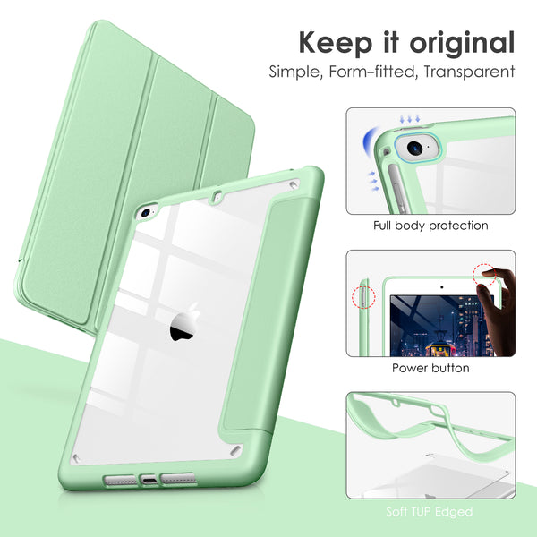 DTTOCASE Slim Clear Case for iPad Mini 4 5 3 2 1 (7.9 inch),TPU Shockproof Frame Cover[Support Auto Sleep/Wake] for iPad Mini 1st 2nd 3rd 4th 5th Generation - Rose Gold