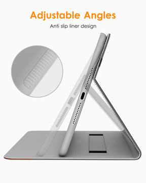 DTTO for iPad 9.7 Inch 5th/6th Generation 2018/2017 Case with Apple Pencil Holder, Premium Leather Folio Stand Cover Case for Apple iPad 9.7 inch, Also Fit iPad Pro 9.7/Air 2/Air - Black