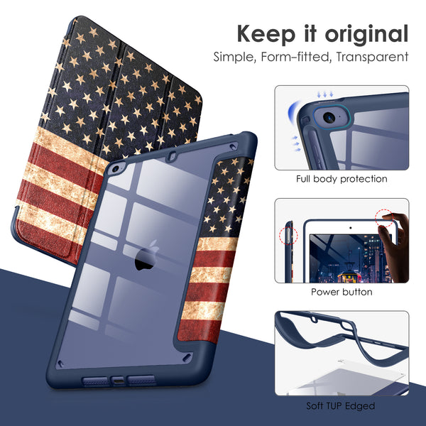 DTTOCASE Slim Clear Case for iPad Mini 4 5 3 2 1 (7.9 inch),TPU Shockproof Frame Cover[Support Auto Sleep/Wake] for iPad Mini 1st 2nd 3rd 4th 5th Generation - Rose Gold