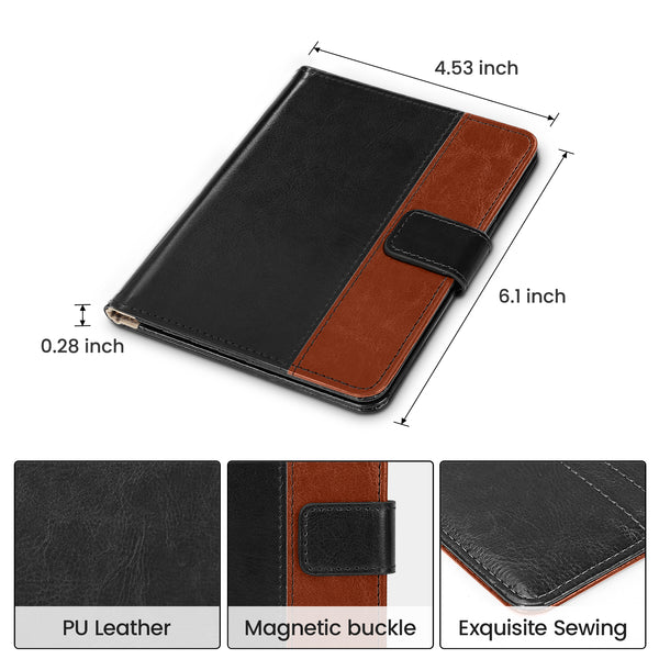 DTTO Passport Holder Cover Wallet, Premium PU Leather RFID Blocking Travel Wallet Case with Vaccine Card Slot for Women Men, Brown Black