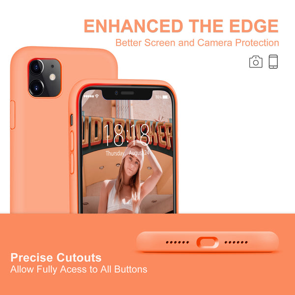 DTTO Compatible with iPhone 11 Case, [Romance Series] Full Covered Silicone Cover [Enhanced Camera and Screen Protection] with Honeycomb Grid Pattern Cushion for iPhone 11 6.1” 2019, Mint Green