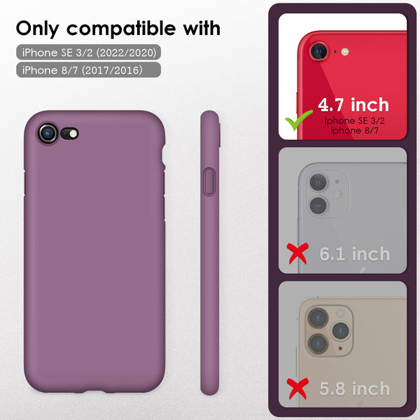 DTTOCASE for iPhone SE Case 2022/2020, iPhone 8 Case, iPhone 7 Case, Liquid Silicone Phone Case for iPhone SE 8 7 4.7 Inch, Colorful Silky-Soft Protective Cover for Girls Boys, and Women,Navy Blue