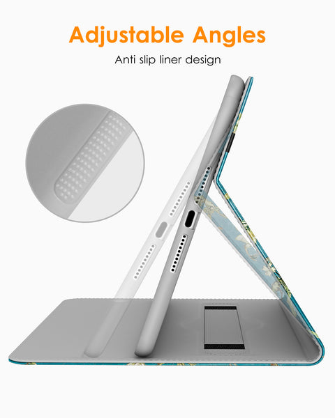 DTTO iPad Mini 4 Case, Premium Leather Folio Stand Cover Case with Multi-Angle Viewing and Auto Wake-Sleep Function, Front Pocket for Apple iPad Mini 4 - Brown