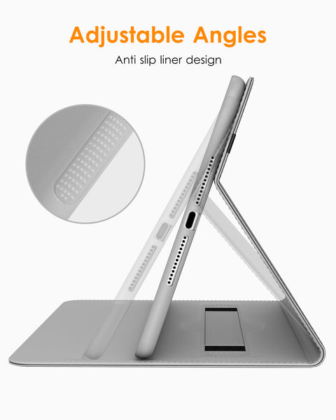 DTTO for iPad 9.7 Inch 5th/6th Generation 2018/2017 Case with Apple Pencil Holder, Premium Leather Folio Stand Cover Case for Apple iPad 9.7 inch, Also Fit iPad Pro 9.7/Air 2/Air - Black