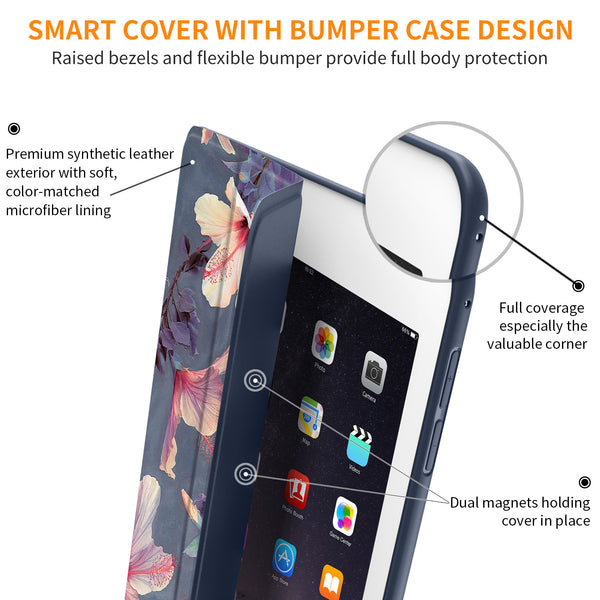 DTTO Case for iPad Mini 4,(Not Compatible with Mini 5th Generation 2019) Ultra Slim Lightweight Smart Case Trifold Stand with Flexible Soft TPU Back Cover for iPad mini4[Auto Sleep/Wake],Navy Blue