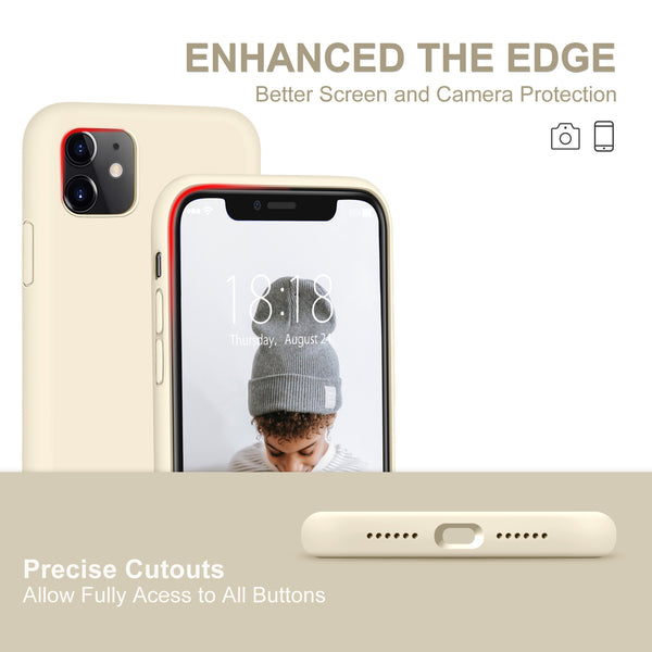 DTTO Compatible with iPhone 11 Case, [Romance Series] Full Covered Silicone Cover [Enhanced Camera and Screen Protection] with Honeycomb Grid Pattern Cushion for iPhone 11 6.1” 2019, Mint Green