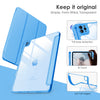 DTTOCASE iPad Pro 12.9 Case 6th / 5th / 4th / 3rd Generation 2022/2021 / 2020/2018,12.9 inch Clear Back Cover[Built-in Pencil Holder,Auto Sleep/Wake,Camera Protection] for iPad Pro-Blue Purple