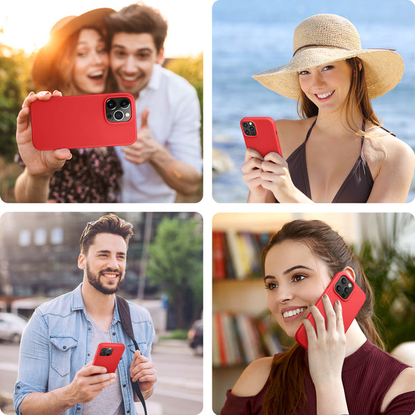 DTTO Compatible with iPhone 14 Pro Max Case, Ultra Slim Soft Premium Liquid Silicone [Military Grade Drop Protection] Full-Body Protective Bumper Phone Case for iPhone 14 Pro Max 6.7"(2022)- Orange