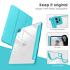 DTTOCASE for iPad Air Case 5th / 4th Generation 10.9 Inch (2022/2020),iPad Pro 11 Inch Case with Transparent Shockproof Back Cover[Built-in Pencil Holder,Auto Sleep/Wake,Camera Protection]-Blue Purple