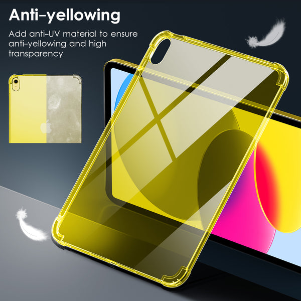 DTTO Clear Case for iPad 10th Generation 2022 - [Yellowing Resistant] Slim Lightweight Transparent Soft Cover for iPad 10.9 Inch, Clear