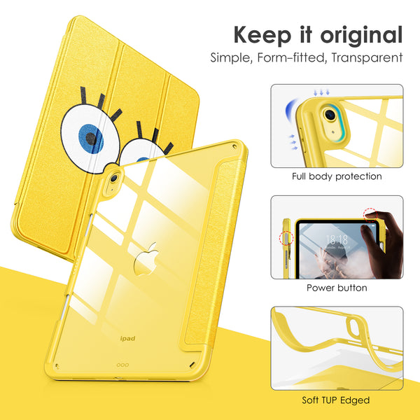 DTTOCASE iPad 10th Generation Case 2022, iPad 10.9 Inch Case with Clear Transparent Back and TPU Shockproof Frame Cover [Built-in Pencil Holder, Support Auto Sleep/Wake] -Watermelon