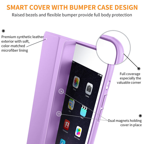 iPad Mini Case for iPad Mini 3/2 / 1, DTTO Ultra Slim Lightweight Smart Case Trifold Cover Stand with Flexible Soft TPU Back Cover for iPad Apple Mini, Mini 2, Mini 3 [Auto Sleep/Wake],NavyBlue