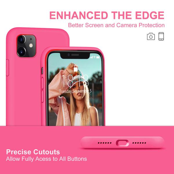 DTTO Compatible with iPhone 11 Case, [Romance Series] Full Covered Silicone Cover [Enhanced Camera and Screen Protection] with Honeycomb Grid Pattern Cushion for iPhone 11 6.1” 2019, Mint Green