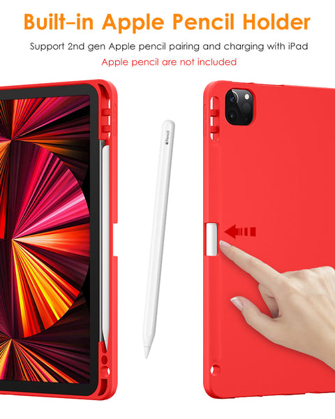 DTTO Case for iPad Pro 11 inch 4th/3rd/2nd/1st Generation 2022/2021/2020/2018, Slim Trifold Stand Soft TPU Back Cover with Built-in Pencil Holder,Also Fit iPad Air 5/4, [Auto Sleep/Wake],Navy Blue