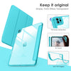 DTTOCASE iPad Pro 12.9 Case 6th / 5th / 4th / 3rd Generation 2022/2021 / 2020/2018,12.9 inch Clear Back Cover[Built-in Pencil Holder,Auto Sleep/Wake,Camera Protection] for iPad Pro-Blue Purple