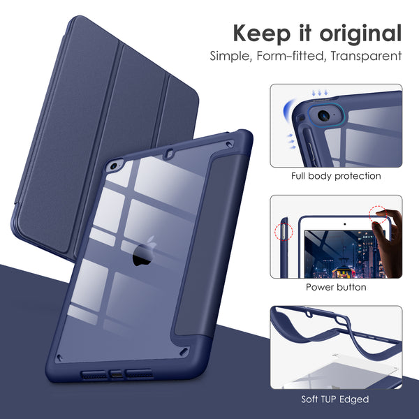 DTTOCASE Slim Clear Case for iPad Mini 4 5 3 2 1 (7.9 inch),TPU Shockproof Frame Cover[Support Auto Sleep/Wake] for iPad Mini 1st 2nd 3rd 4th 5th Generation - Rose Gold