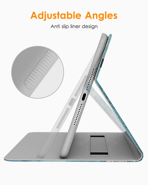 DTTO for iPad 9.7 Inch 5th/6th Generation 2018/2017 Case with Apple Pencil Holder, Premium Leather Folio Stand Cover Case for Apple iPad 9.7 inch, Also Fit iPad Pro 9.7/Air 2/Air - Black