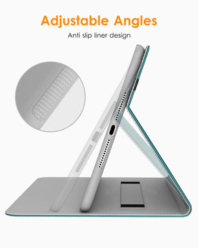 DTTO for iPad 9.7 Inch 5th/6th Generation 2018/2017 Case with Apple Pencil Holder, Premium Leather Folio Stand Cover Case for Apple iPad 9.7 inch, Also Fit iPad Pro 9.7/Air 2/Air - Black