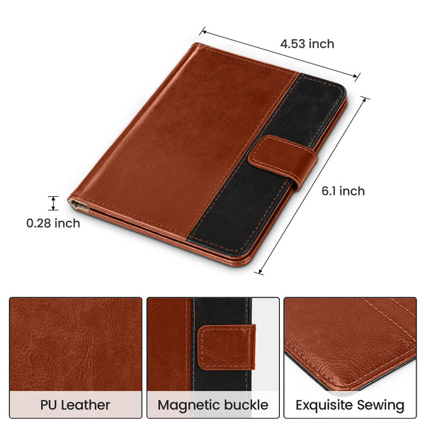 DTTO Passport Holder Cover Wallet, Premium PU Leather RFID Blocking Travel Wallet Case with Vaccine Card Slot for Women Men, Brown Black