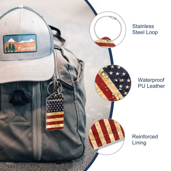 2 Pcs Luggage Tags for Suitcases, DTTO PU Leather Travel Name ID Labels with Privacy Flap, Stainless Steel Loop for Women/Men/Kids/Girls, Marble Pink