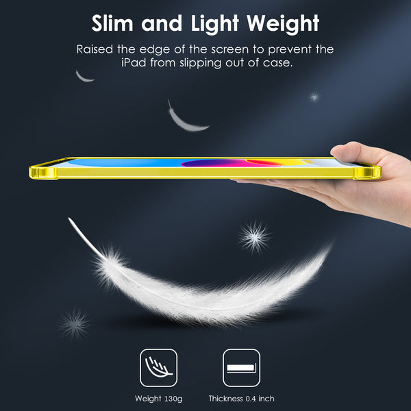 DTTO Clear Case for iPad 10th Generation 2022 - [Yellowing Resistant] Slim Lightweight Transparent Soft Cover for iPad 10.9 Inch, Clear