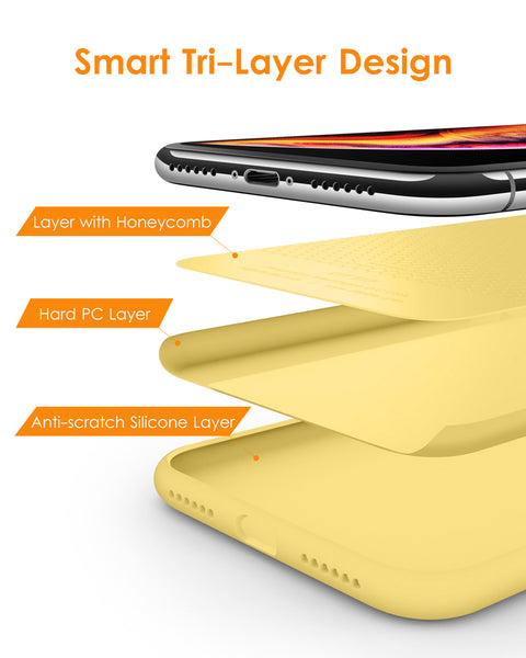 DTTO Compatible with iPhone XR Case, [Romance Series] Silicone Case with Hybrid Protection for iPhone XR 6.1 Inch - Black