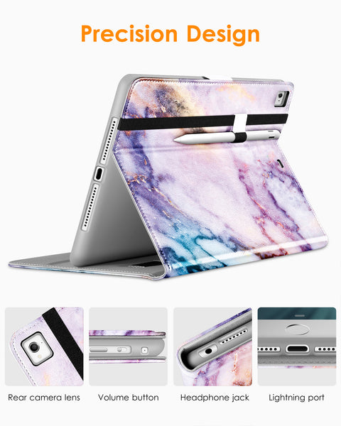 DTTO for iPad 9.7 Inch 5th/6th Generation 2018/2017 Case with Apple Pencil Holder, Premium Leather Folio Stand Cover Case for Apple iPad 9.7 inch, Also Fit iPad Pro 9.7/Air 2/Air - Black