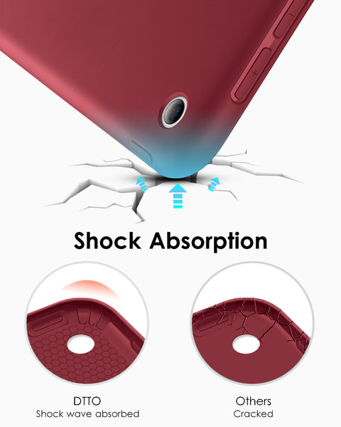 DTTO iPad 9th/ 8th/ 7th Generation 10.2 Case, Lightweight Soft TPU Back for iPad 10.2 Inch (2021/2020/2019) [Auto Wake/Sleep + Trifold Stand] - Rose Gold