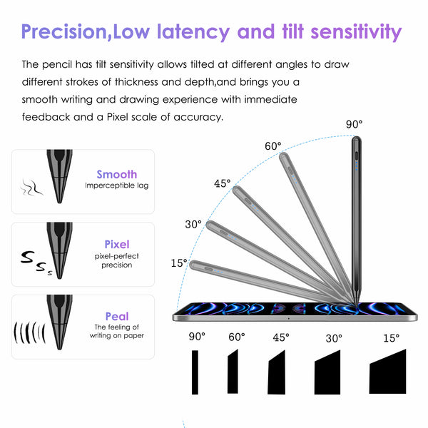 10 Mins Fast Charging Pencil for Apple iPad,Stylus with Palm Rejection,Precision and Low Latency for iPad 10th/9th/8th/7th/6th, iPad Pro 11&12.9 inch, iPad Mini 6th/5th, iPad Air 5th/4th/3rd Gen-White