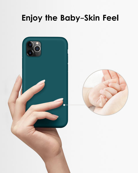 DTTO Compatible with iPhone 11 Pro Max Case, [Romance Series] Silicone Cover [Enhanced Camera and Screen Protection] with Honeycomb Grid Cushion for iPhone 11 Pro Max 2019 6.5", Mint Green