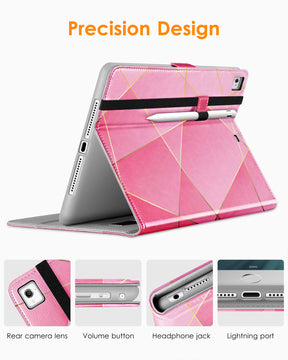 DTTO for iPad 9.7 Inch 5th/6th Generation 2018/2017 Case with Apple Pencil Holder, Premium Leather Folio Stand Cover Case for Apple iPad 9.7 inch, Also Fit iPad Pro 9.7/Air 2/Air - Black